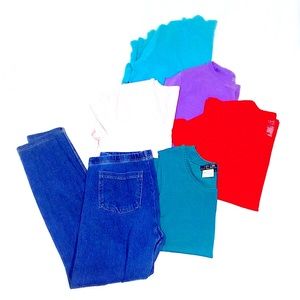 Bundle of 6 Basics• 4Solid Color Tops & 1Jegging